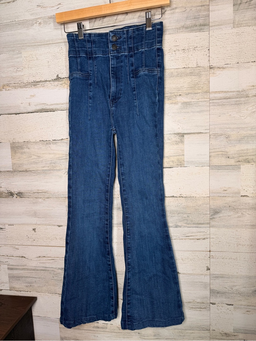 Free People We The Free High Rise Flare Jeans Size 25 Blue Denim